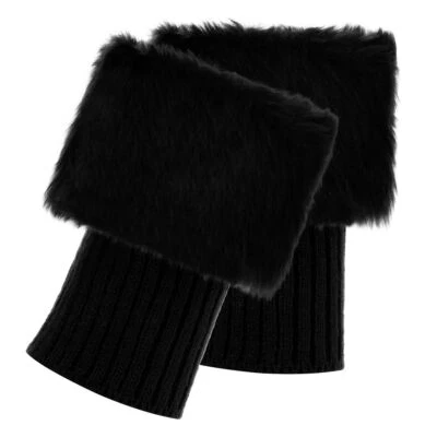 Invierno Mujeres Bota Esponjosa Calcetines Tejidos Calentador Imitación Piel Toppers Tobillo Pierna Puños Foto 1 de 4