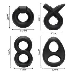 Penisring Doppelring Hodenring Silikon Cockring schwarz Blutstauring Potenzring - Bild 1 von 8