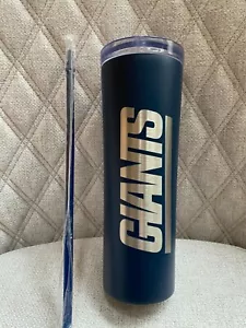 AUTHENTIC NFL GIANTS GREAT AMERICAN SKINNY 18oz STAINLESS STEEL TUMBLER & STRAW - Picture 1 of 4