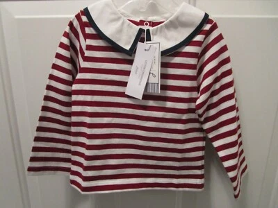 CAMISA JACADI NIÑA MARINERA RAYAS ROJAS/BLANCAS NUEVA Foto 1 de 3