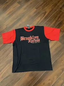 Dead Stock Vintage Y2K Brooklyn Xpress Embroidered Color Block T-shirt Men’s XL - Picture 1 of 8
