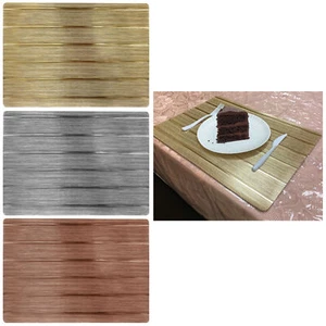 6 X Table Decor Placemats Protective Mat Vinyl Metallic Dining Rectangle Kitchen - Picture 1 of 1