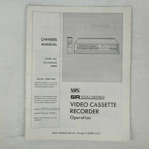 RARE Sears Roebuck SR1000 Video Cassette Recorder VHS Service Manual *Original* - Picture 1 of 12