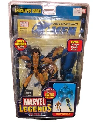 Figura de acción Marvel Legends Wolverine variante desenmascarada Apocalipsis 2005 Toy Biz Foto 1 de 4