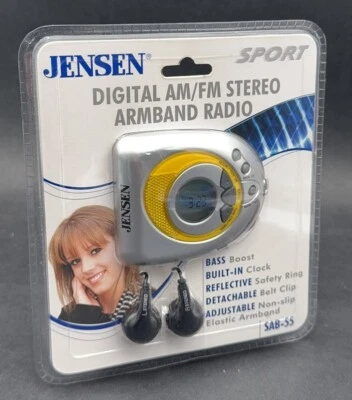 JENSEN Audio Sport AM/FM Stereo Arm Band Radio Silver SAB-55 Brand New Sealed  - Image 1 of 4