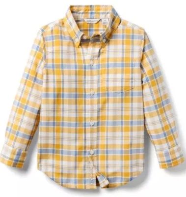 Camisa L/S a Cuadros JANIE and JACK Madras - Amarilla/Azul -NUEVA CON ETIQUETAS Niños 8 Foto 1 de 4
