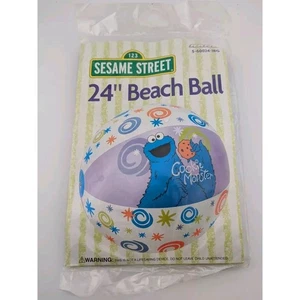 Cookie Monster Beach Ball 24" Sesame Street Vintage Y2k Beachball Blow Up - Picture 1 of 2