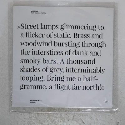 BRAMBLES HALF-GRAMME HOLIDAY FAUXPAS MUSIK FAUXPASRSD2015 Germany VINYL 12 - Image 1 of 3