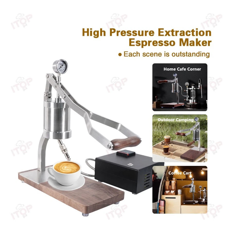 Manual Coffee Machine Espresso Maker 58MM Hand Portafilter Camping Coffee - Image 1 of 4