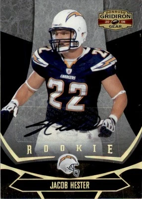 2008 Donruss Gridiron Gear Gold Holofoil #135 Jacob Hester Auto Chargers /100 - Image 1 of 2