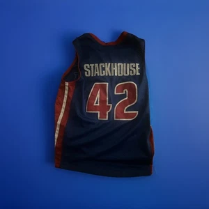 NBA Detroit Pistons Jerry Stackhouse 42 Nike Jersey Youth L Length +2 - Picture 1 of 5