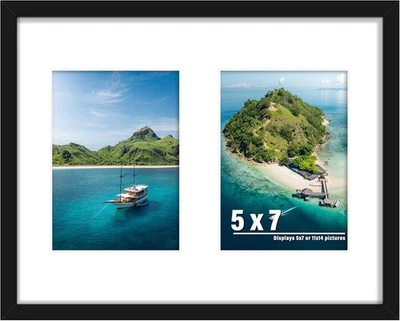 11X14相框,5X7拼贴相框,显示两张5X7英寸照片,或 — 第 1/4 张图片