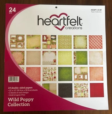 Heartfelt Creations Wild Poppy Collection 24 pk 12 x 12 Paper Pad - Image 1 of 3