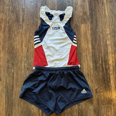 Adidas Equipo Nacional de EE. UU. Uniforme de Gimnasia Leotardo SINGLET Hombre’s Grande Foto 1 de 4