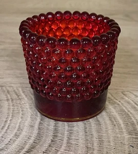Vintage Hobnail Votive Candle Holder Ruby Red 2” - Picture 1 of 4