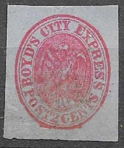 USA 1855 Local Stamp Boyd's City Express 2c Scott 20L12 Forgery ? see scans - Picture 1 of 2
