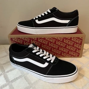 Vans Ward Suede Canvas Men's Size 9.5 Shoes Black-White VN0A36EMC4R - Picture 1 of 7