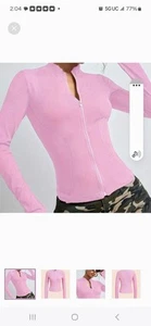 NWT, pink, long-sleeved, zippered front, sweater/coat. - Picture 1 of 8
