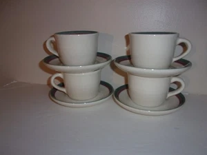 4 Pfaltzgraff Stoneware Juniper Cups & Saucers - Picture 1 of 6