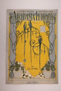 1919 ALABAMA WIEGENLIED NOTEN VERTRÄUMTE SÜDLICHE SINGVÖGEL AUF EINEM PORTIKO - Bild 1 von 6