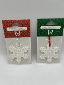 Scentsy Snowflake Porcelain Ornaments Very Snowy Spruce & Christmas Cranberry - Picture 1 of 6