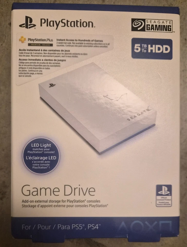 Seagate - STLV5000100 - Portable External Solid State Game Drive - 5 TB - White