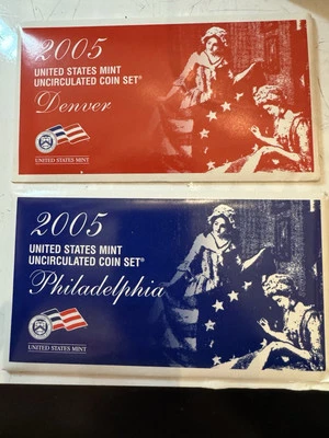 2005 P & D Uncirculated Coin set original mint packaging and COA 22 Coins Set - Image 1 of 2