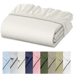 100% Cotton Twin Fitted Sheet Only - Crispy Cooling Percale - Breathable & Du... - Picture 1 of 7