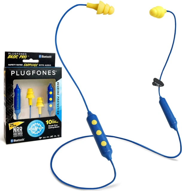 Plugfones Basic Pro Safery Rated Bluetooth Earplugs with Audio