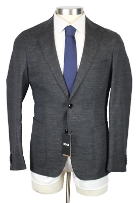Hugo Boss Suit 42 S (52 EU) Mens Dark Grey Wool Linen Cotton Stretch Slim Hanry - Image 1 of 4