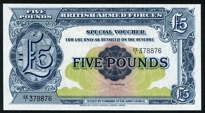Great Britain British Armed Forces 2nd Series P-M23 5£ 1948 UNC - Image 1 of 4