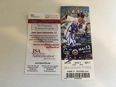 Jon Gray Autographed Colorado Rockies Ticket Stub MLB Debut & 1st Win - JSA  - Image 1 of 3