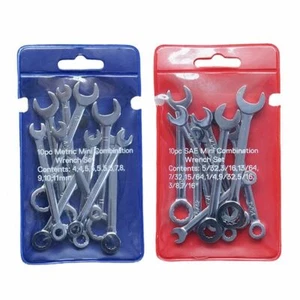 10pcs Mini Spanner Wrenches Set Hand Tool Key Ring Spanner British Metric Wrench - Picture 1 of 12