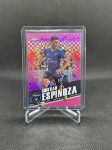 2022 Topps Chrome MLS #87 Cristian Espinoza Pink X-Fractor -San Jose Earthquakes
