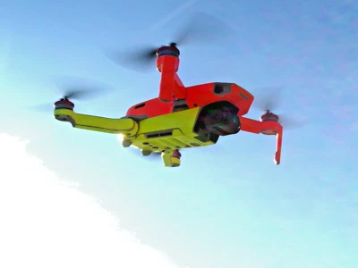 DJI skin / wrap. Fits mini 2 ,2SE & Mini  4K  In fluorescent orange and yellow. - Image 1 of 4