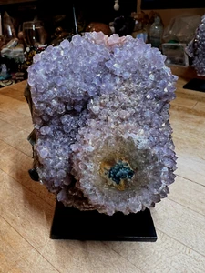 Seltener schwarzer Amethyst Tropfstein Stalagmit Kristall Edelstein mit Ständer Präparat 321 - Bild 1 von 12