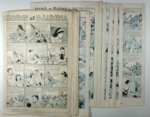 Giffey René 24 Planches originales Janine et Djaïmina Histoire complète 1963 TBE - Picture 1 of 2