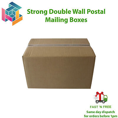 Strong Double Wall Postal Mailing Boxes Small & Large Sizes All Recycled Paper • 13.05£