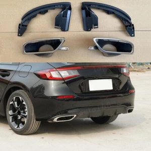 Rear Exhaust Muffler Tip End Pipe Trim 4PCS For Honda Civic Hatchback 2022-2024 - Picture 1 of 6