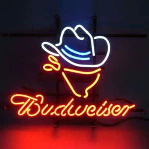 BVD Cowboy 17"x14" Neon Sign Light Beer Bar Pub Handcraft Artwork Wall Hanging  - Picture 1 of 1