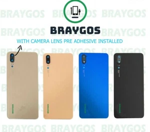 Rückseite Akkudeckel für Huawei P20 EML-L29C mit Kameralinse & Kleber - UK - Bild 1 von 5
