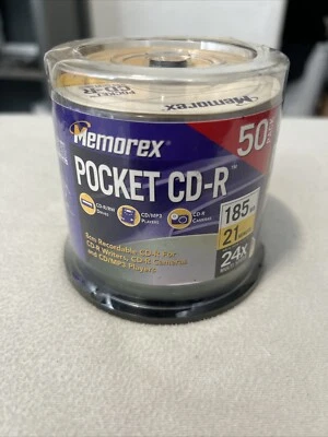 Memorex 3” Pocket CD-R Blank Discs 50 Pack 185 Mb - 21 Minute 16X Multi Speed - Image 1 of 4