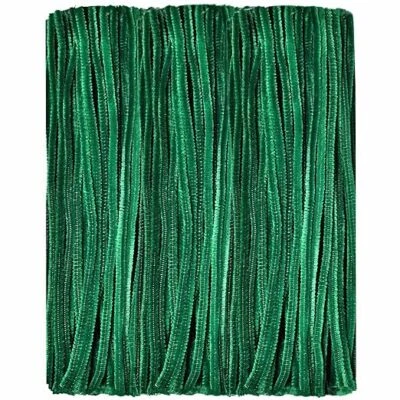 Limpiadores de pipas verde oscuro artesanales (100 piezas) tallos de chenilla para hágalo usted mismo arte creativo Foto 1 de 4