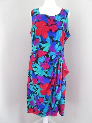 Vestido Spenser Jeremy vintage años 90 100 % seda para mujer 12 brillantes florales sin mangas Foto 1 de 4