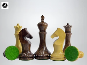 Piezas de ajedrez minimalistas modernas serie Zadar de 3,9" solamente - palo de rosa dorado ponderado - Imagen 1 de 9