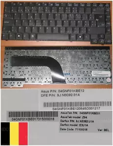 Keyboard AZERTY Belgian ASUS Z94 A9T A9R X50 04GNF01KBE12 9J.N0D82.01A - Picture 1 of 1