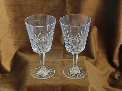 Pair Waterford Lead Crystal Lismore 10 Oz Goblets Glasses Boxed Made In Ireland • 106.85£