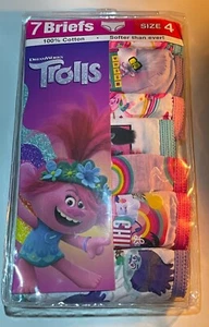 NEW Girls Panties 4 Trolls Poppy Branch Rainbows 7pc Dreamworks Underwear Cotton - Picture 1 of 5
