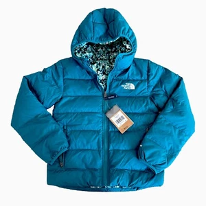 The North Face Coat Kids Girls L (12) Reversible Teal Flower New NWT Retail $149 - Picture 1 of 7
