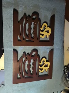 Vintage Set Of 2 Solid Wood Coffee Bar Signs for Wall Decor - Brown - Picture 1 of 6